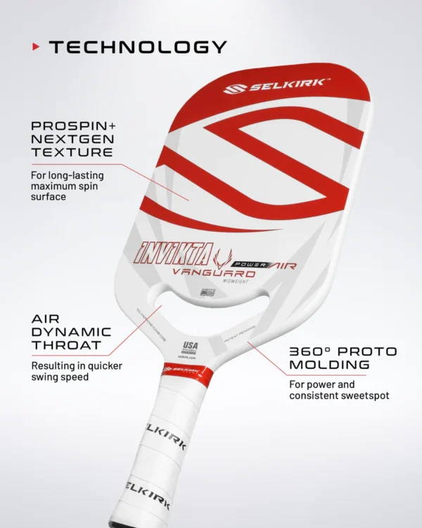 Selkirk Vanguard Power Air Invikta Blanc/Rouge - Image 2