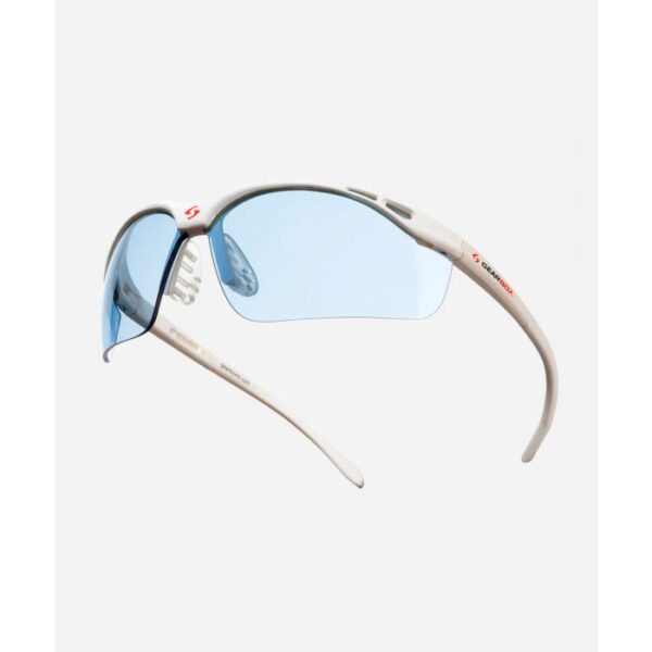 Lunette de protection monture blanche-lentille bleue